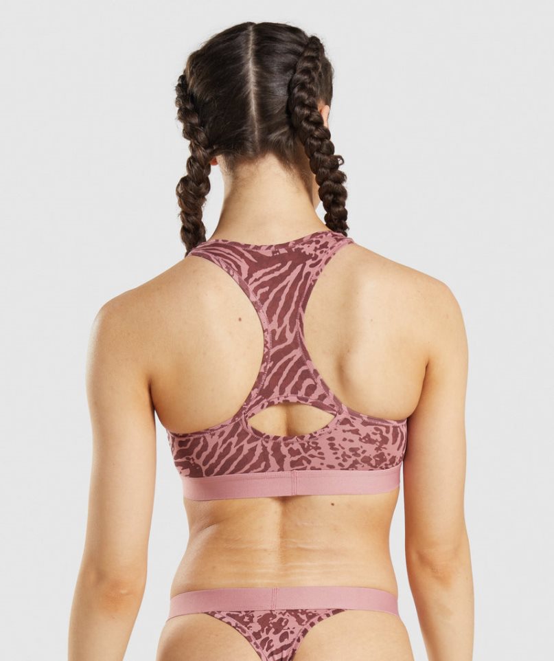 Women's Gymshark Cotton Bralette Underwear Pink | NZ 1PTNOH